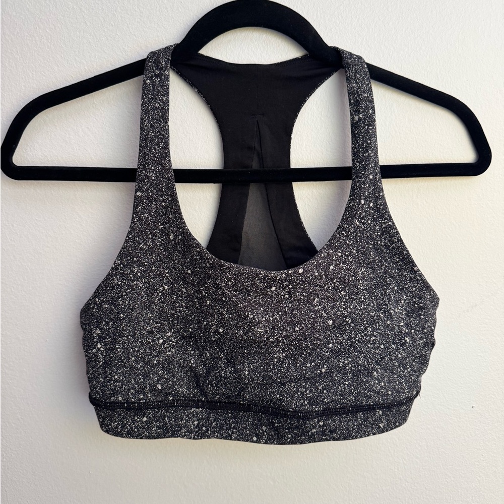 Lululemon Invigorate Bra Luminesce Splatter White Black